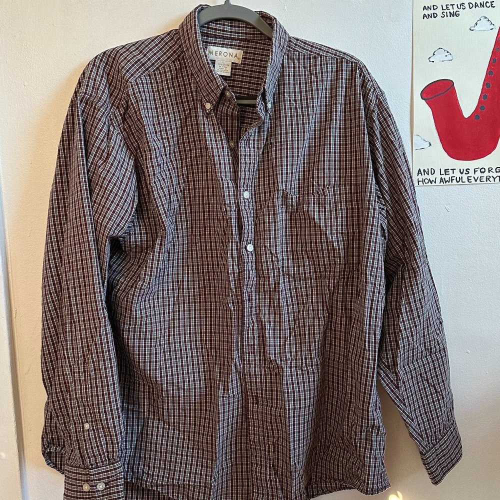 Merona Mens Long Sleeve Dress Shirt